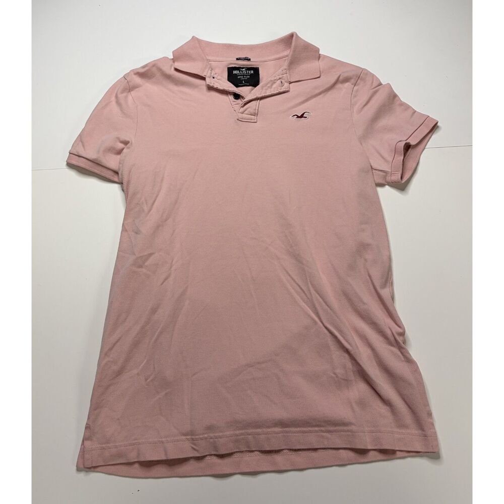 Hollister Pink Collared Epic Flex Shirt Mens L.
